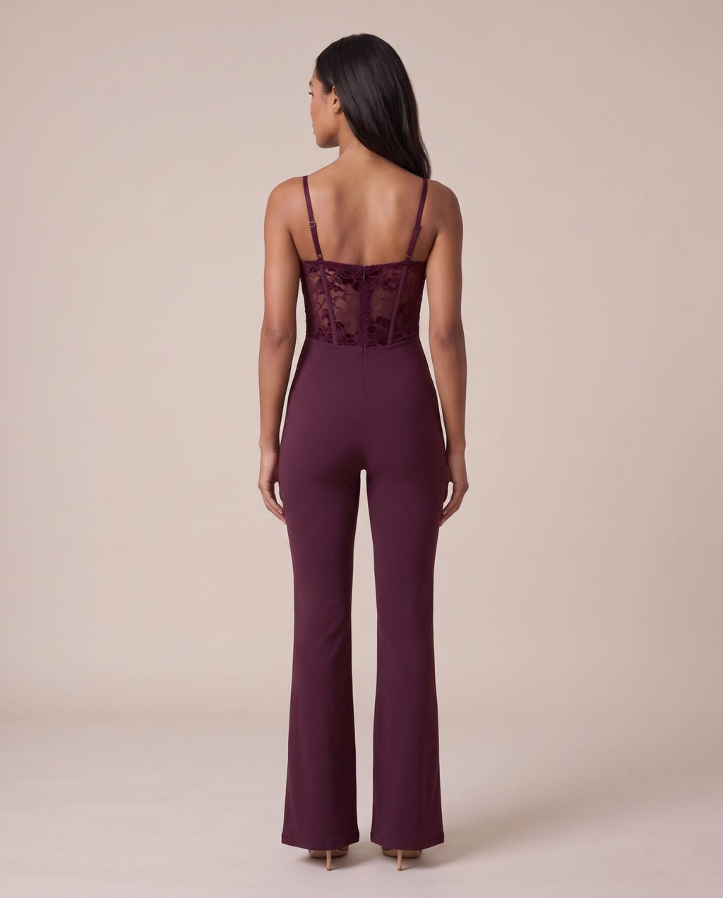 Tuta jumpsuit con corsetto in pizzo di velluto DALILA - Follie by Alice