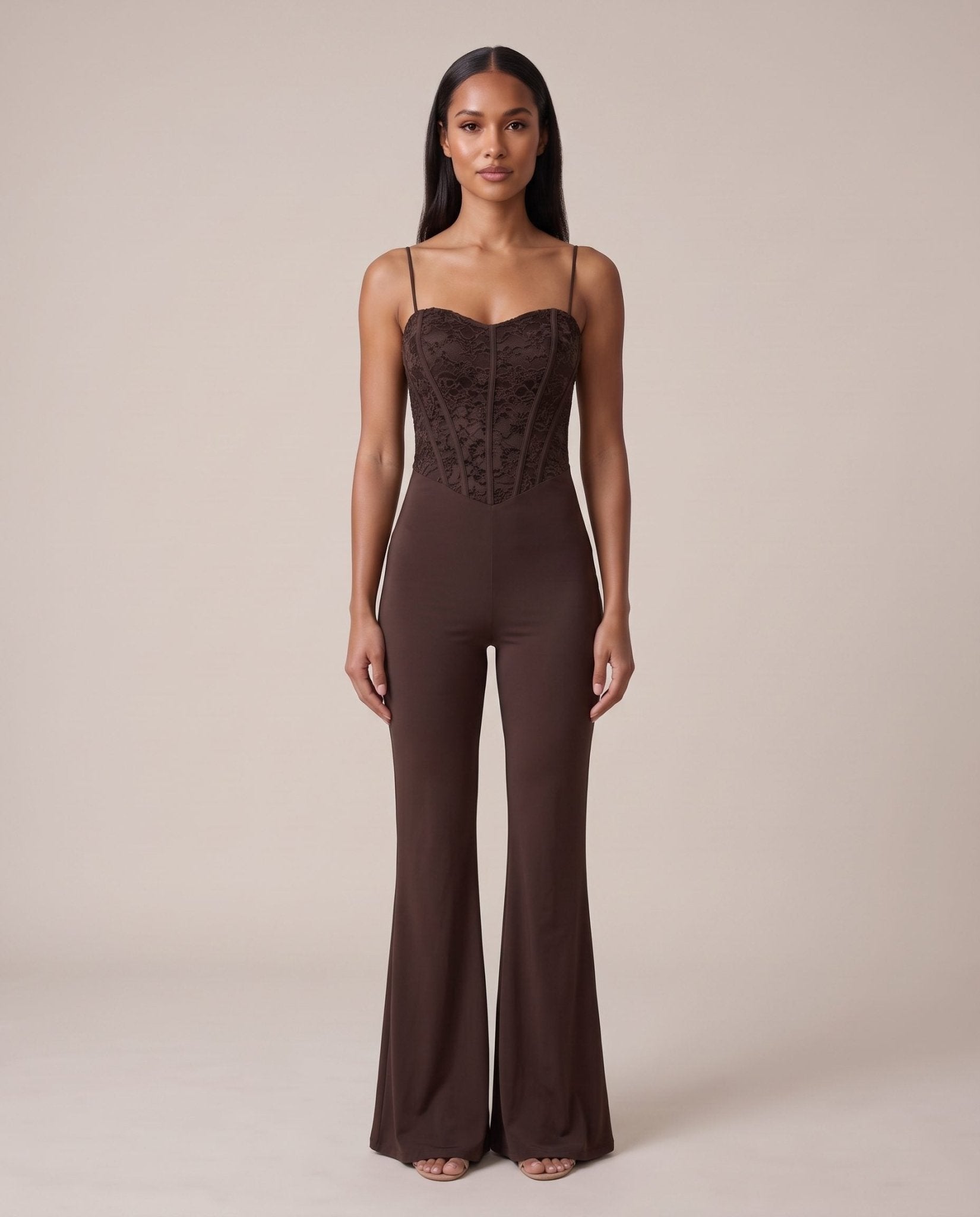 Tuta jumpsuit con corsetto in pizzo di velluto DALILA - Follie by Alice Immagine secondaria del prodotto