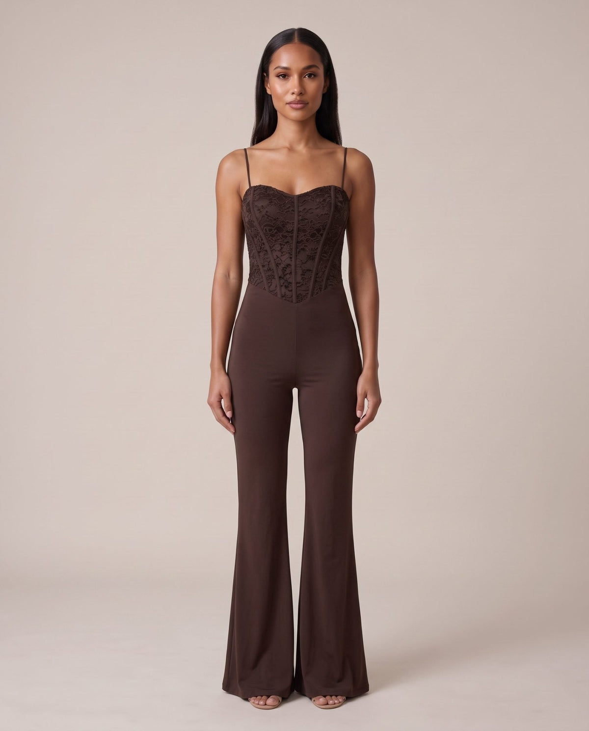 Tuta jumpsuit con corsetto in pizzo di velluto DALILA - Follie by Alice