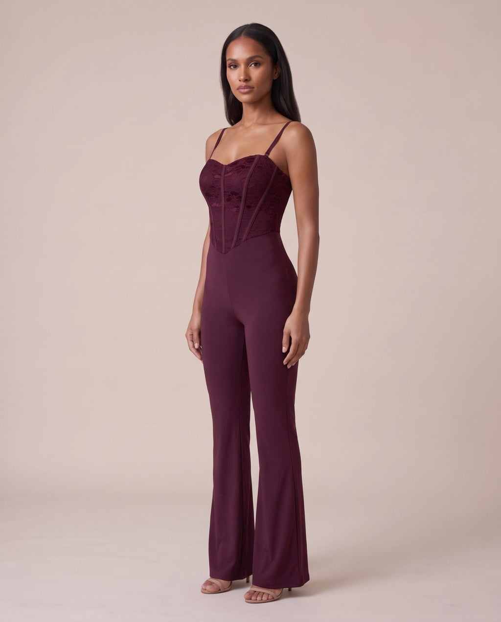 Tuta jumpsuit con corsetto in pizzo di velluto DALILA - Follie by Alice