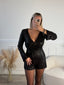 Tutina a maniche lunghe con scollo profondo e paillettes - Follie by Alice