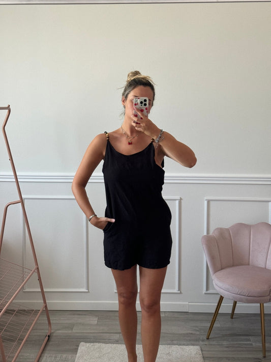 Tutina effetto lino con spalline