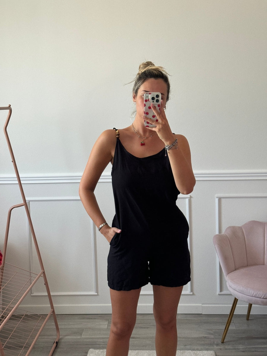 Tutina effetto lino con spalline