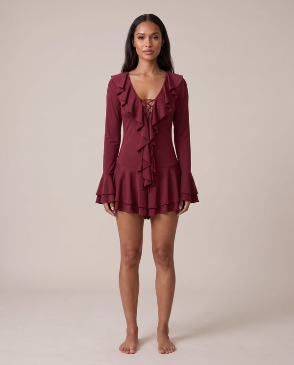 Tutina svasata con volant CALYPSO - Follie by Alice