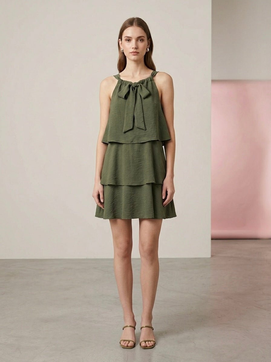 Vestitino a balze effetto lino - Follie by Alice