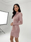 Vestitino a maniche lunghe con cut - out sulla schiena e paillettes - Follie by Alice