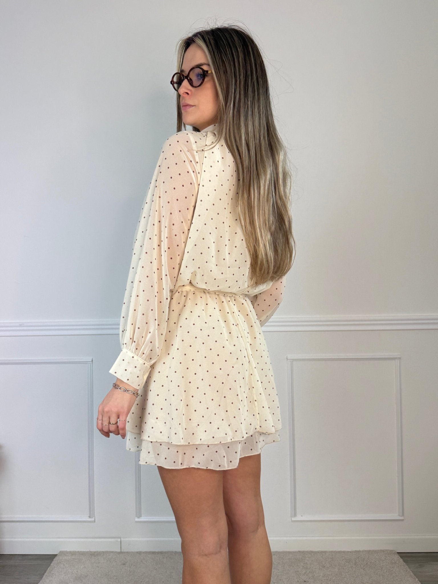 Vestitino a pois con fascia choker e gonna a balze - Follie by Alice