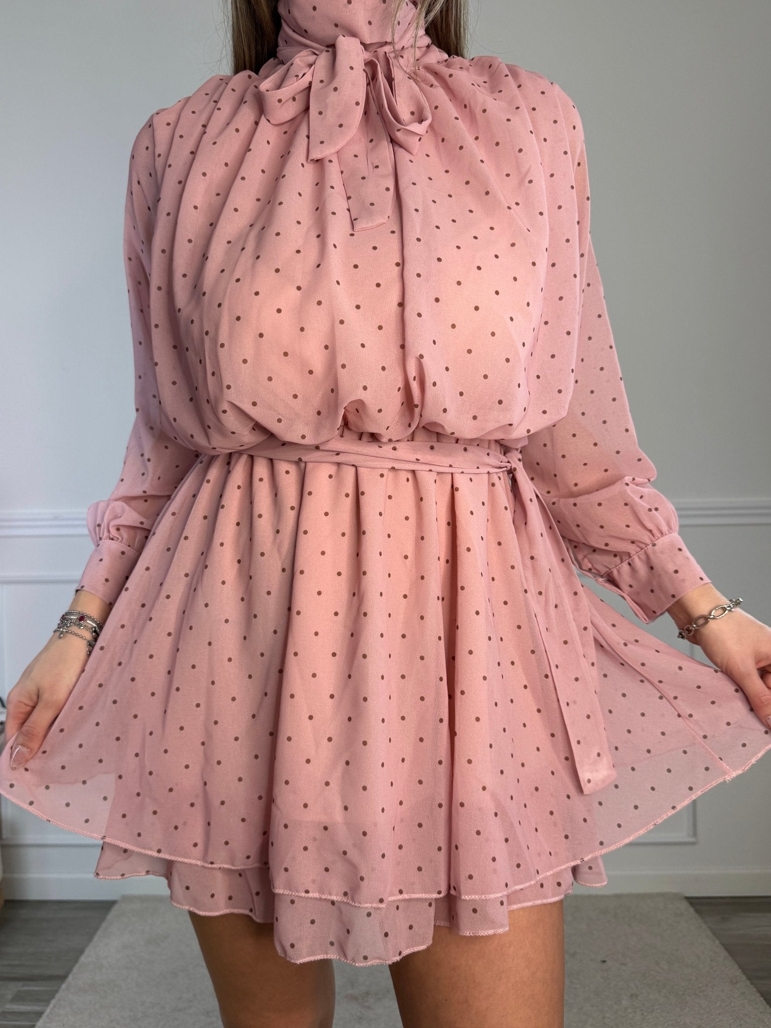 Vestitino a pois con fascia choker e gonna a balze - Follie by Alice