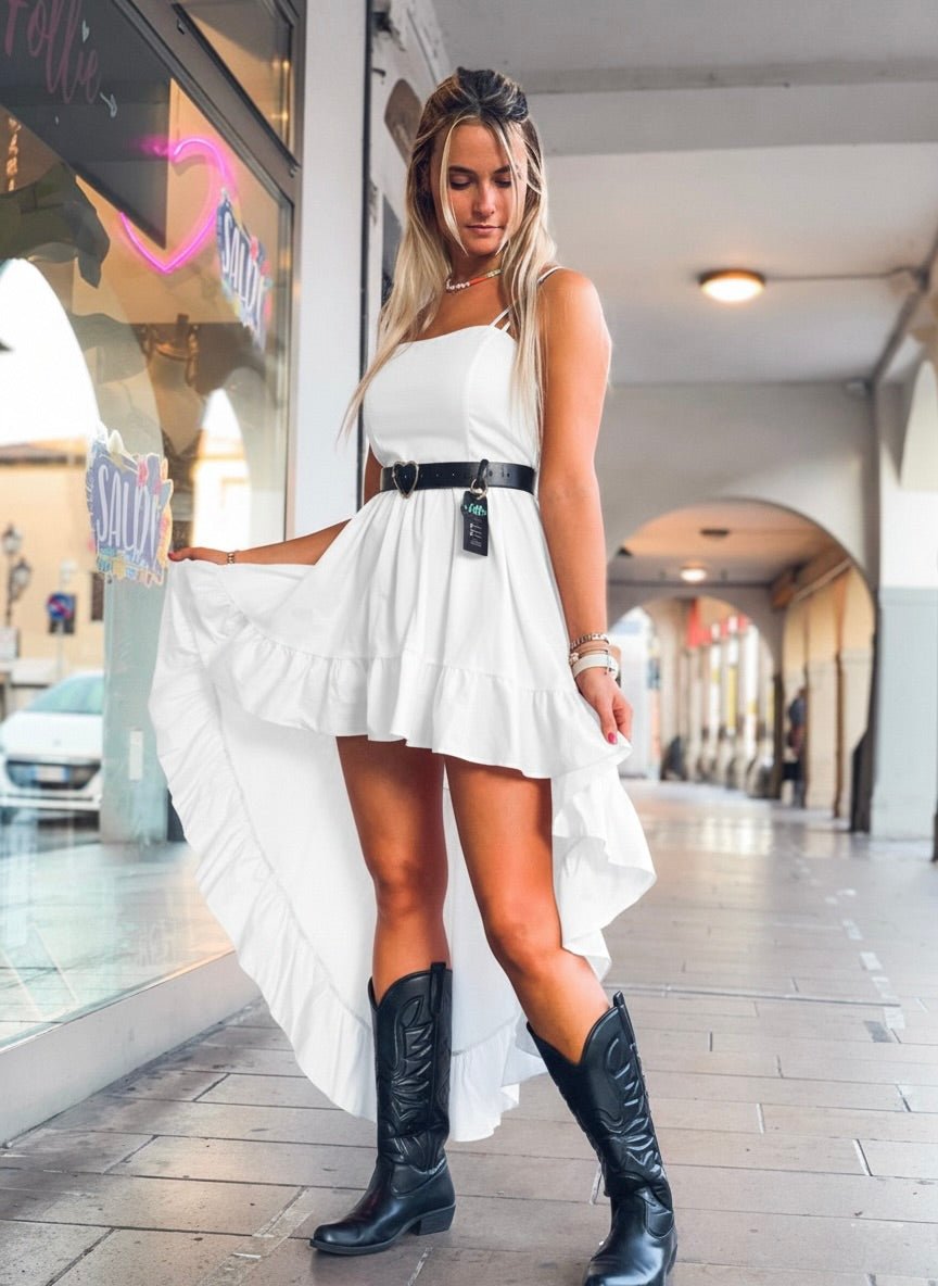 Vestitino bianco con ruches