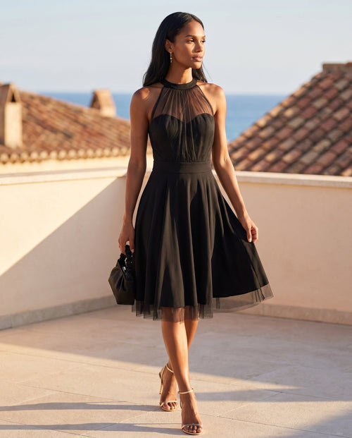 Vestitino con gonna a ruota e inserti in tulle - Follie by Alice