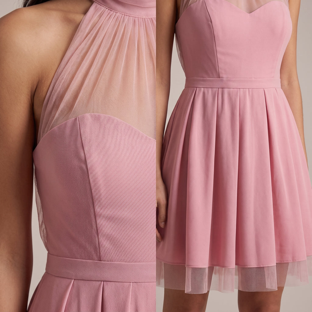 Vestitino con gonna a ruota e inserti in tulle - Follie by Alice