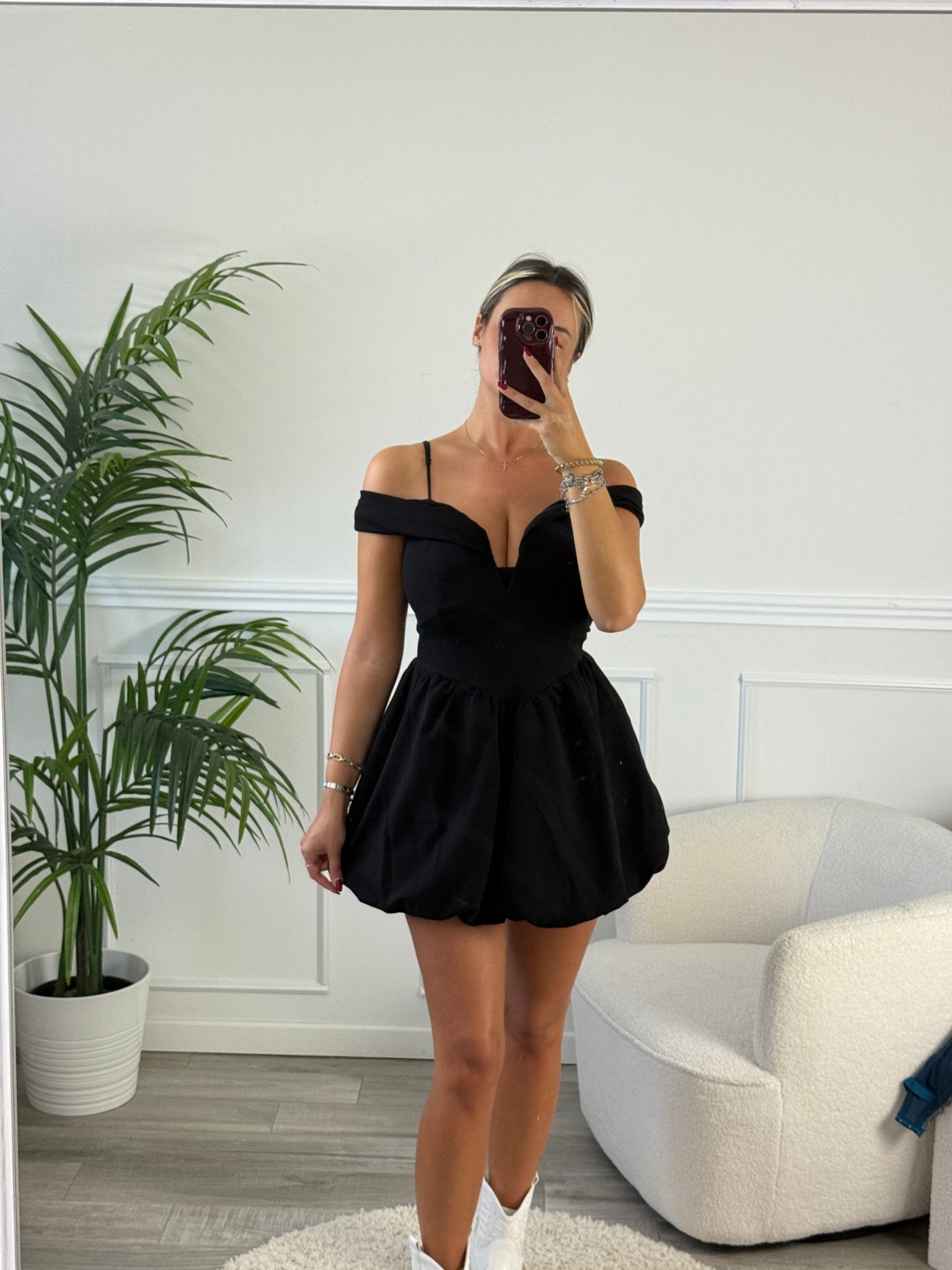 Vestitino con scollo a cuore e gonna a palloncino - Follie by Alice