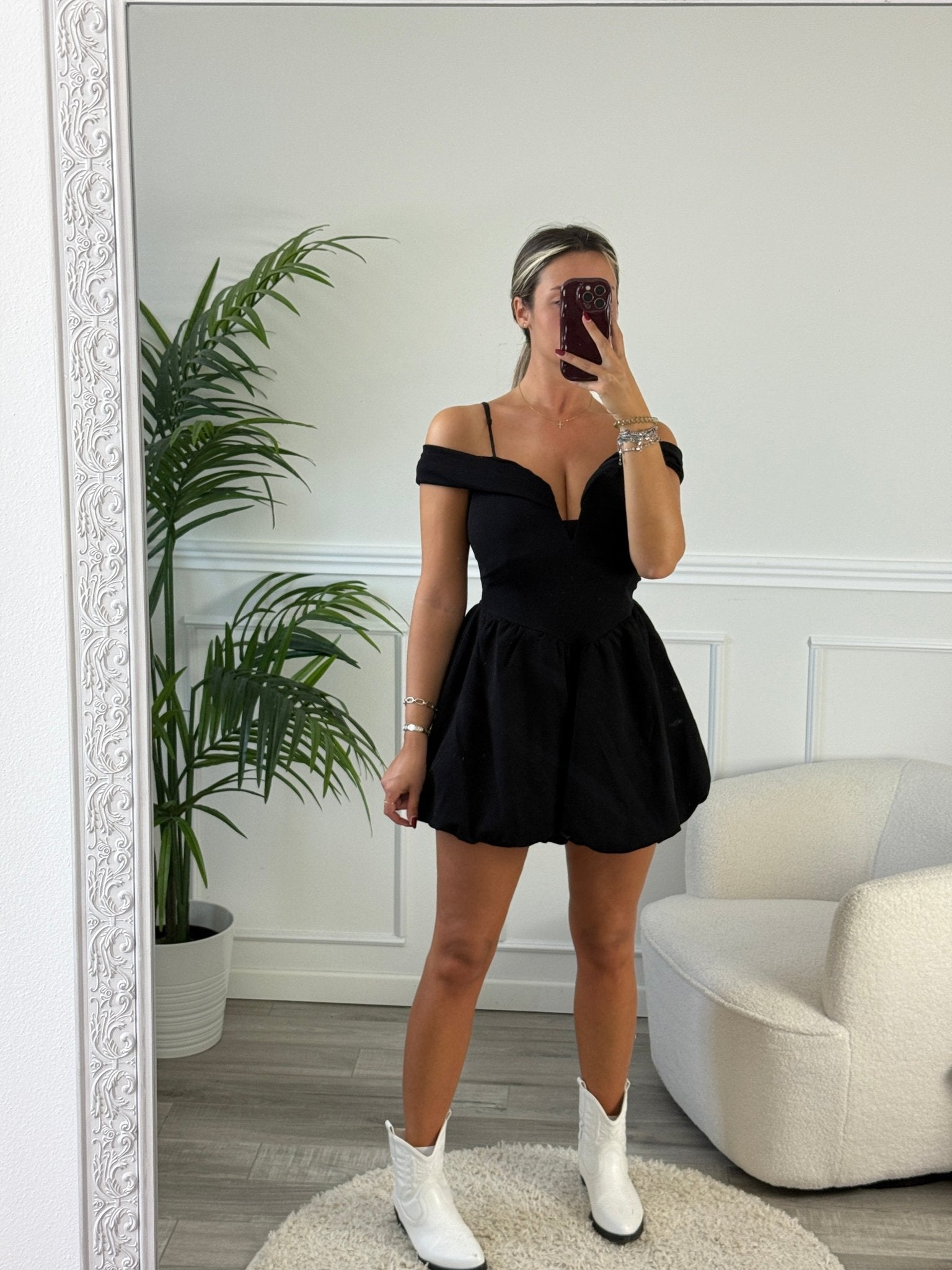 Vestitino con scollo a cuore e gonna a palloncino - Follie by Alice