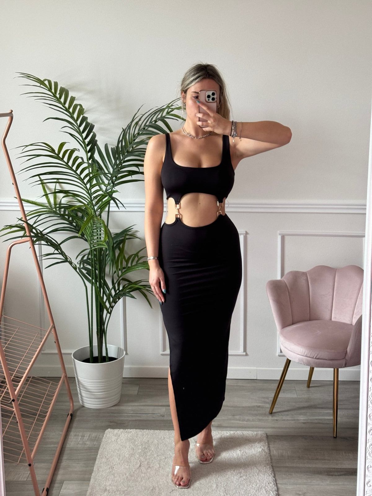 Vestitino cut - out con spacco e morsetti - Follie by Alice