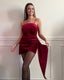 Vestitino drappeggiato in ciniglia con top a bustier e fusciacca - Follie by Alice