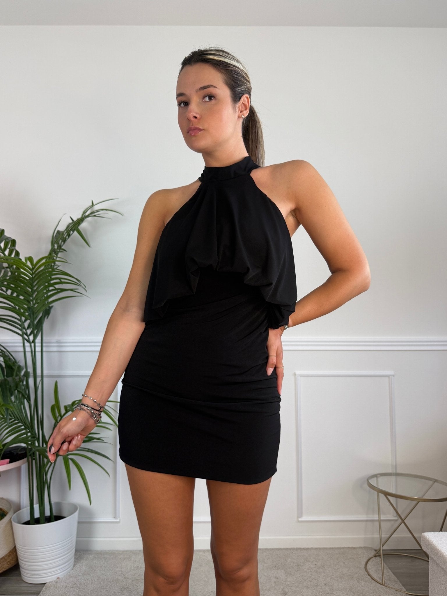 Vestitino halter con cape frontale OLYMPE - Follie by Alice