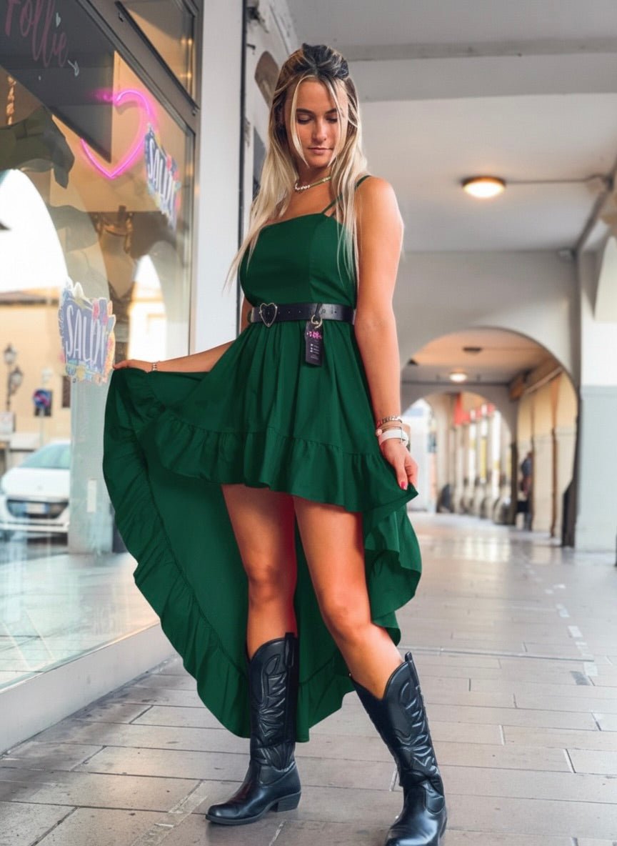 Vestitino verde con ruches - Follie by Alice