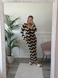 Vestito copricostume oro con brillanti e fantasia zigzag chevron