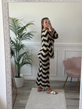 Vestito copricostume oro con brillanti e fantasia zigzag chevron