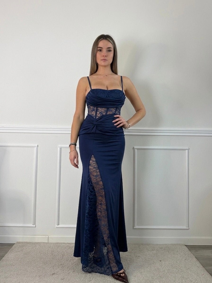 Vestito Diana lungo con corpetto bustier in pizzo - Follie by Alice