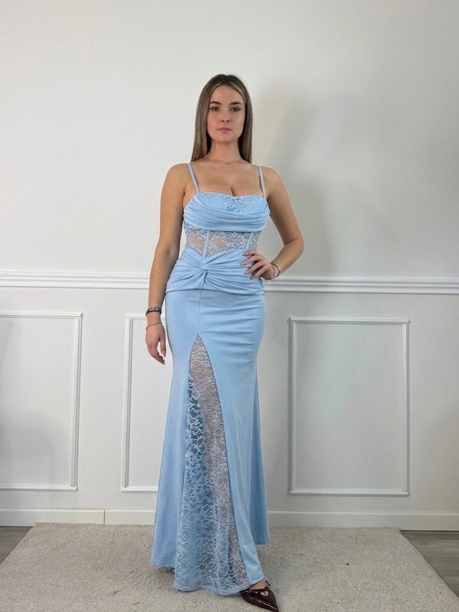 Vestito Diana lungo con corpetto bustier in pizzo - Follie by Alice
