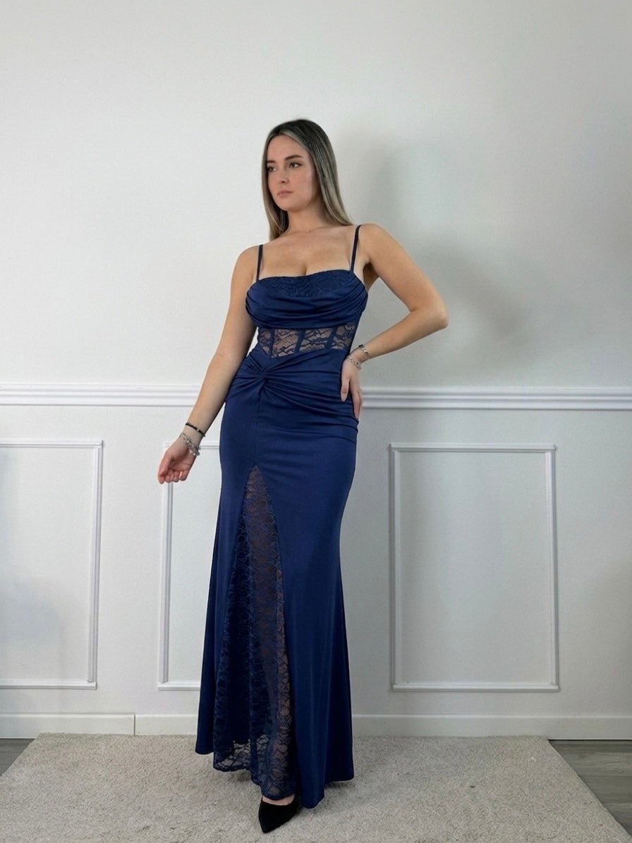 Vestito Diana lungo con corpetto bustier in pizzo - Follie by Alice