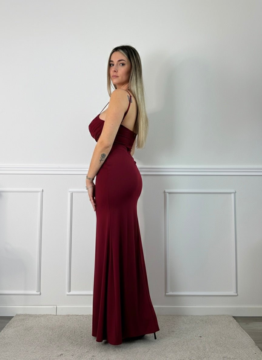 Vestito Diana lungo con corpetto bustier in pizzo - Follie by Alice