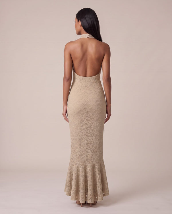 Vestito lungo a sirena in pizzo di velluto ONDINA - Follie by Alice