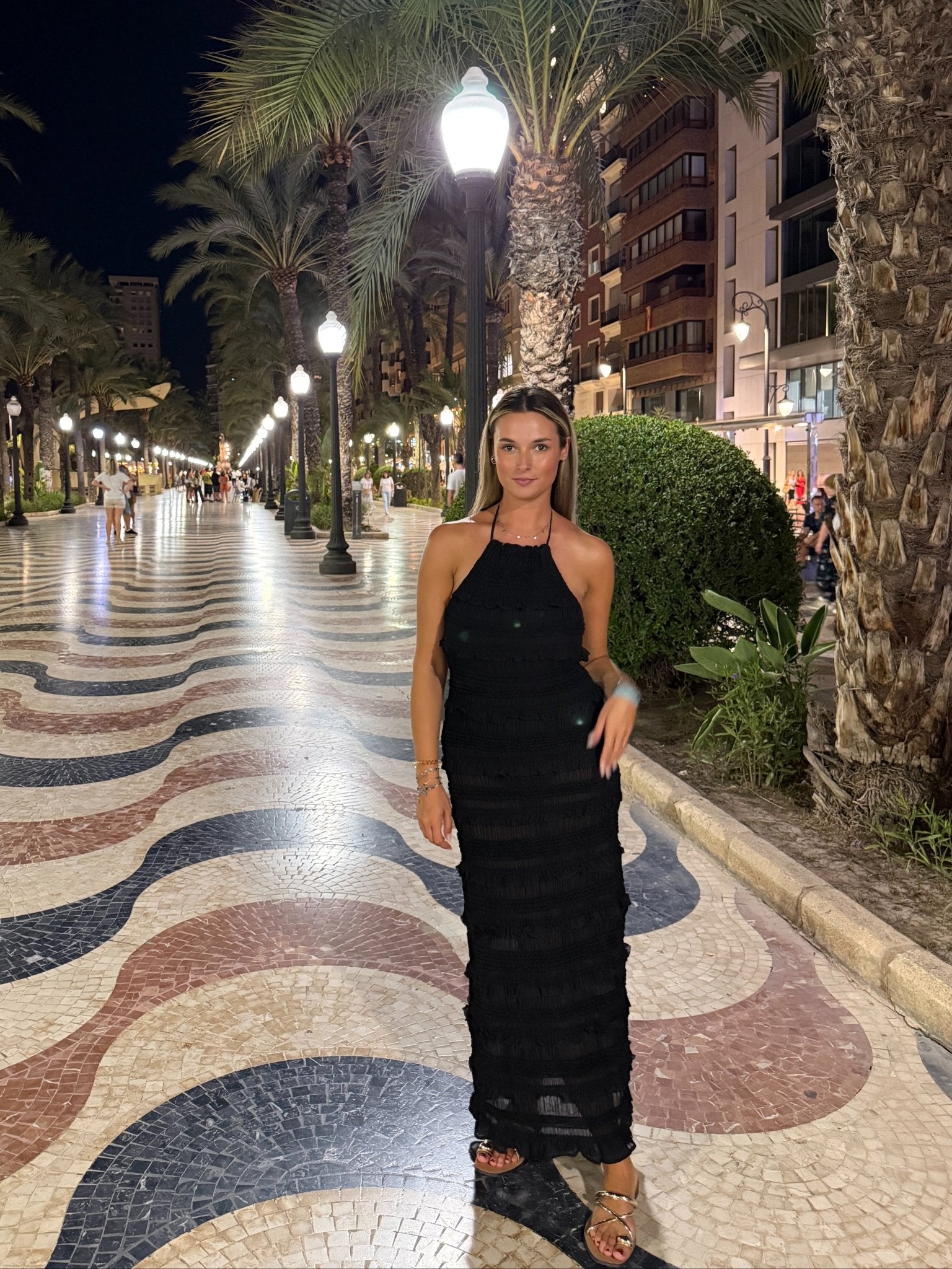 Vestito lungo con balze in chiffon FUME' - Follie by Alice