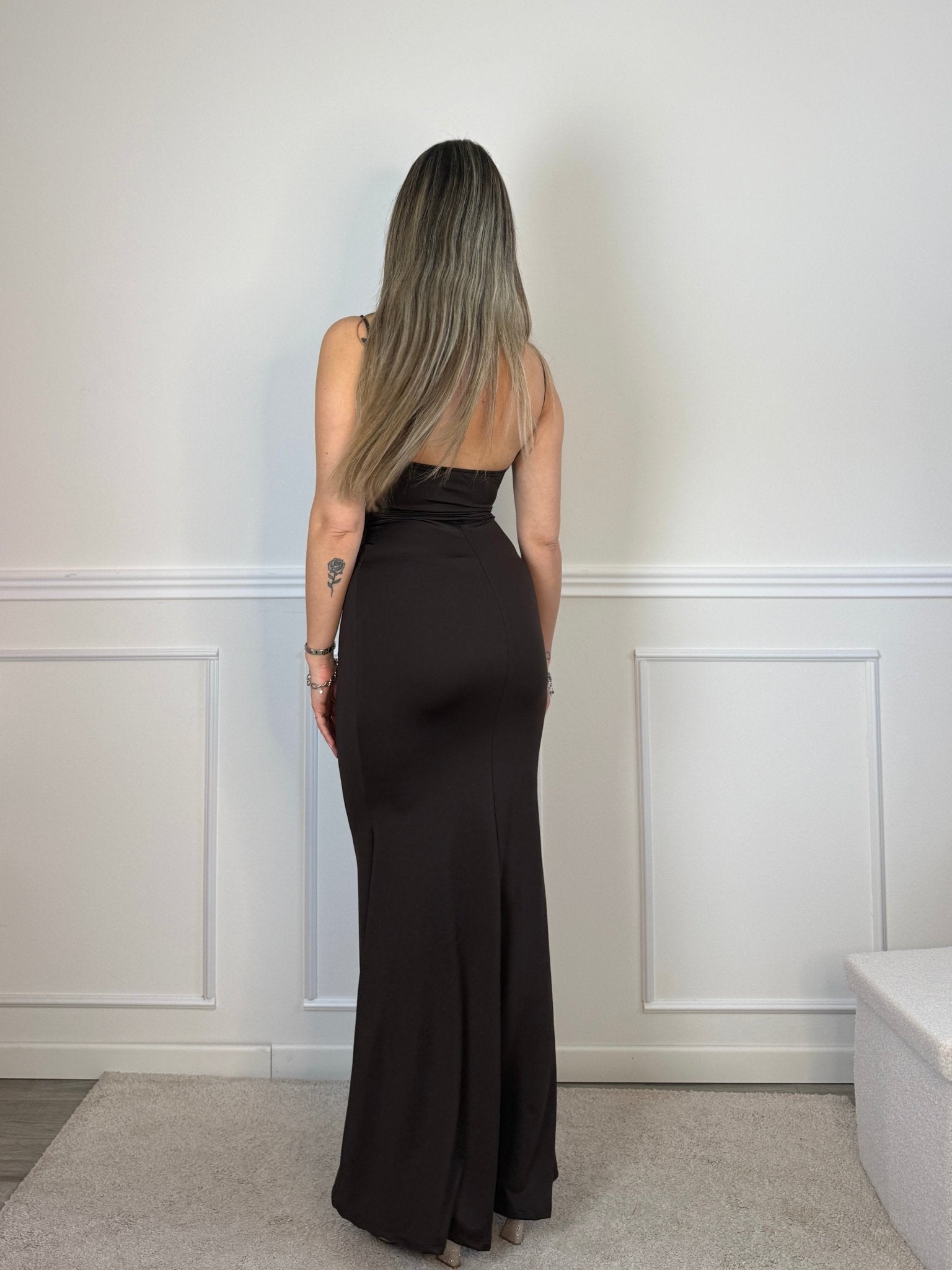 Vestito lungo con corpetto in pizzo ELLE - Follie by Alice