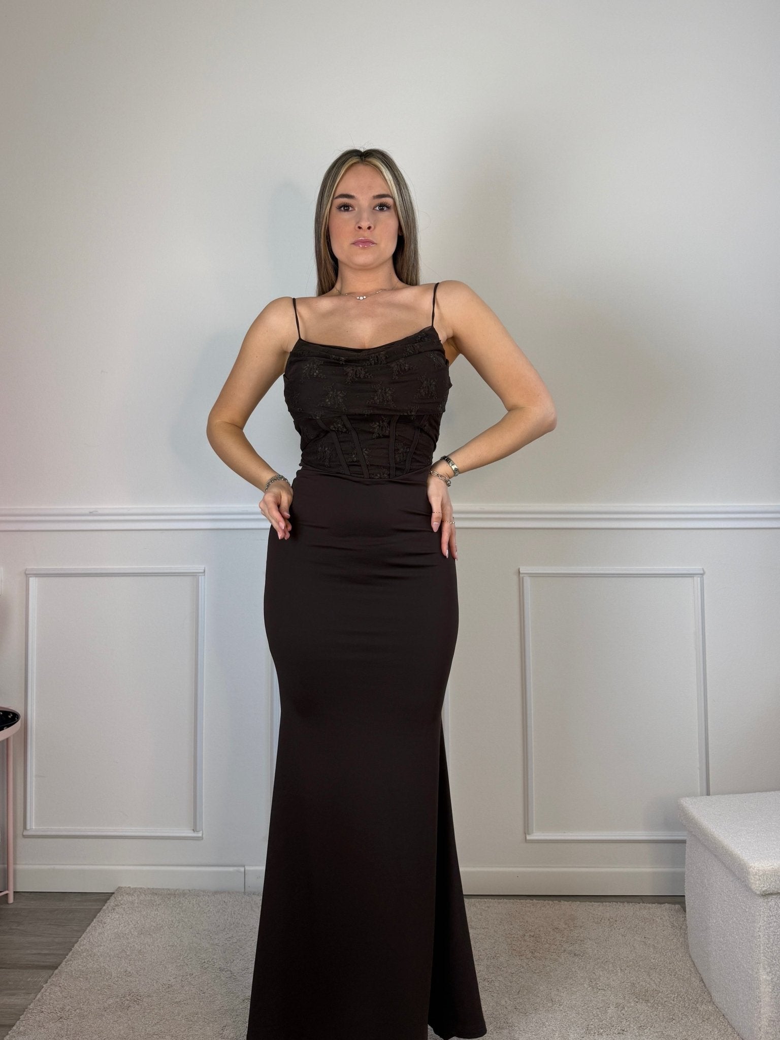 Vestito lungo con corpetto in pizzo ELLE - Follie by Alice