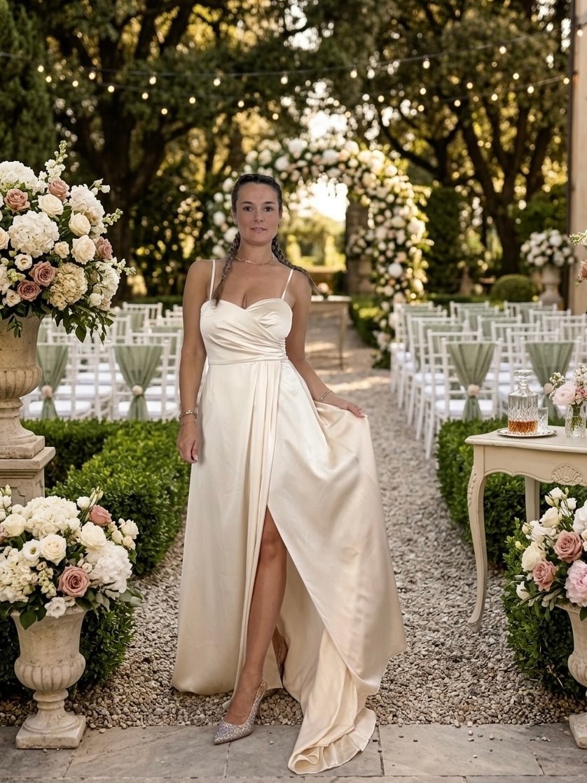 Vestito lungo con corpetto sweetheart LEONY - Follie by Alice