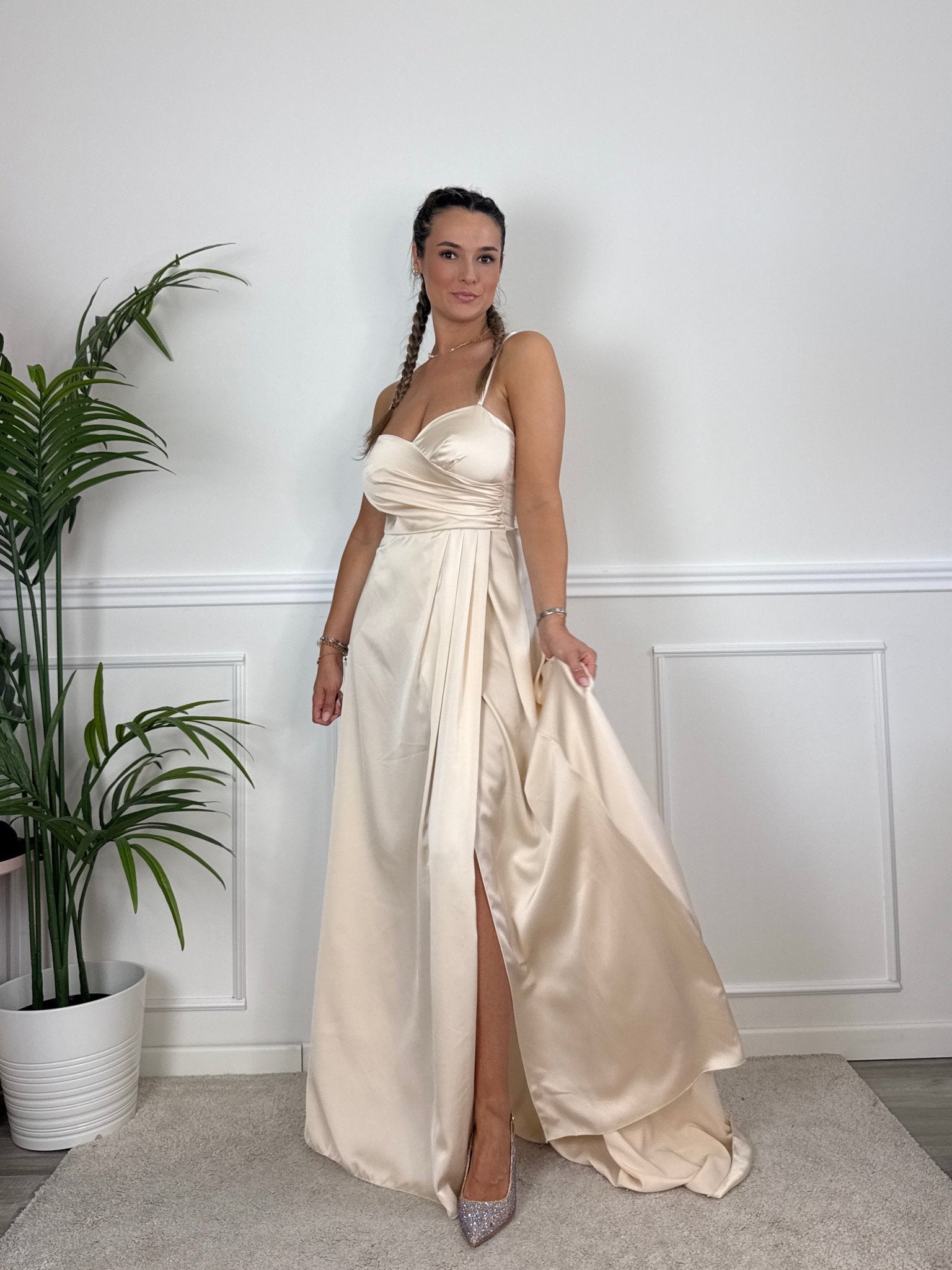 Vestito lungo con corpetto sweetheart LEONY - Follie by Alice