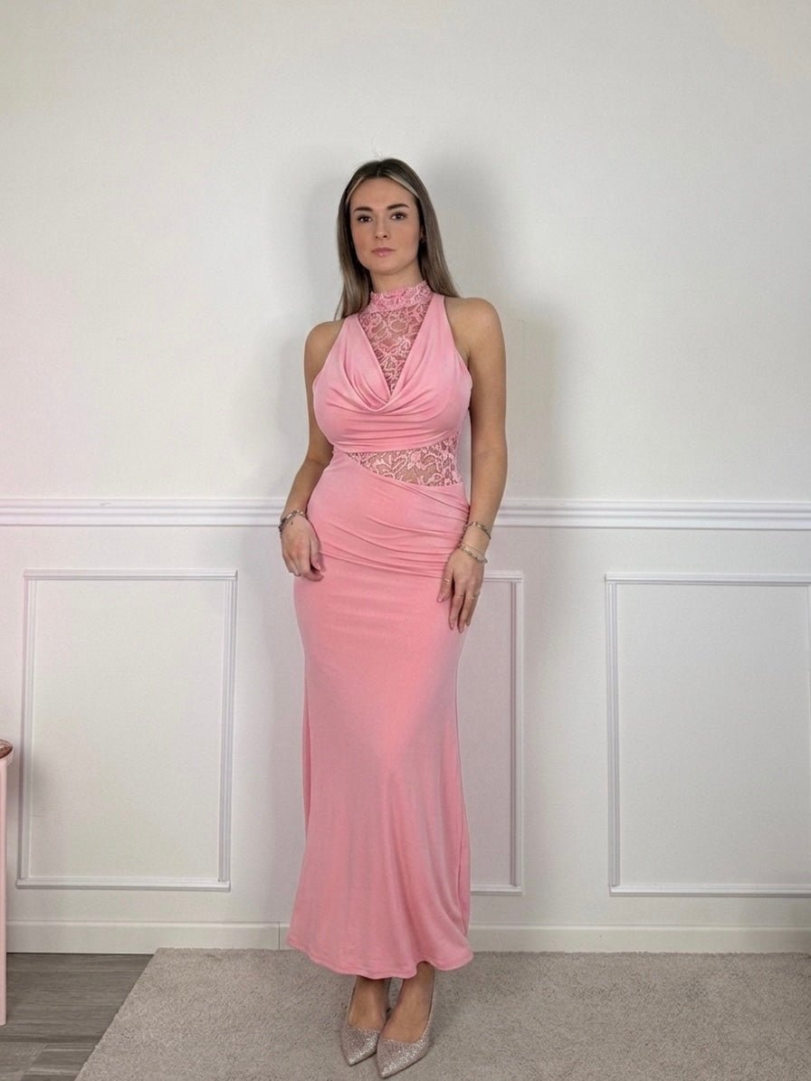 Vestito lungo con inserti in pizzo GIADA - Follie by Alice