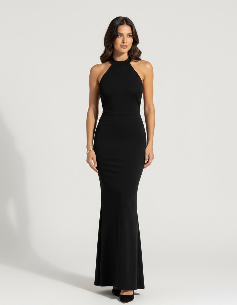 Vestito lungo con scollo all'americana e schiena scoperta - Follie by Alice