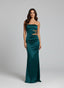 Vestito lungo cut - out a fascia in raso con morsetto dorato - Follie by Alice