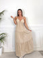 Vestito lungo effetto lino con gonna ampia RIVIERA - Follie by Alice