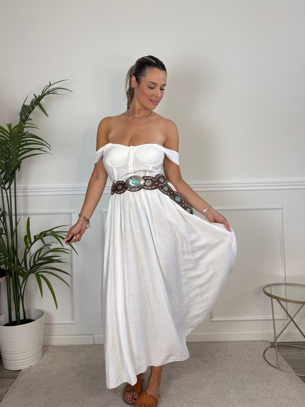 Vestito lungo effetto lino SOLEA - Follie by Alice
