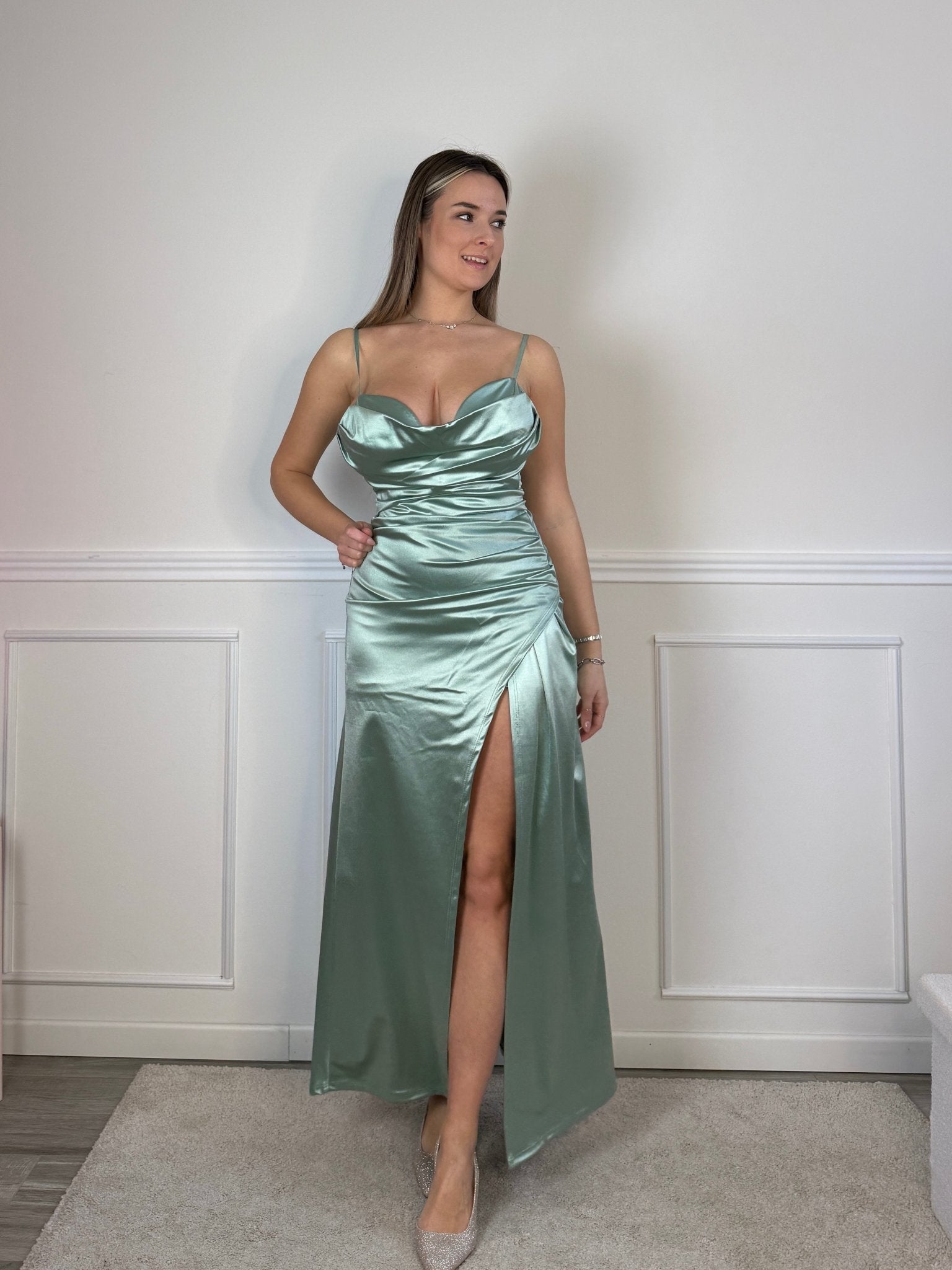 Vestito lungo in raso Anna - Follie by Alice