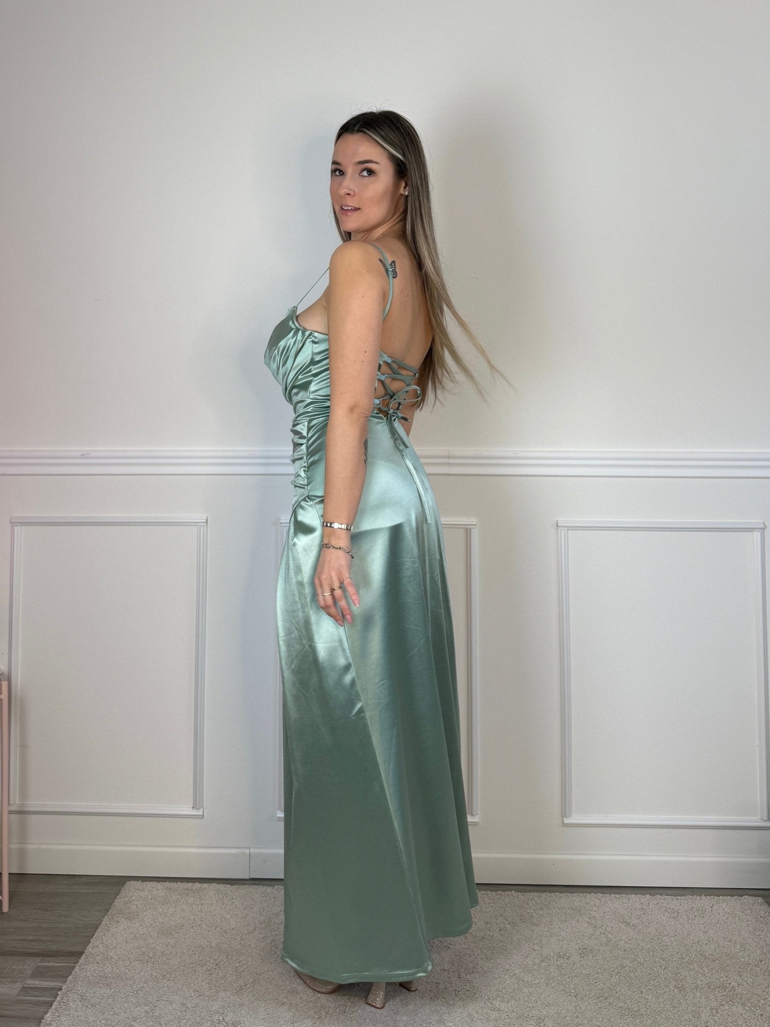 Vestito lungo in raso Anna - Follie by Alice