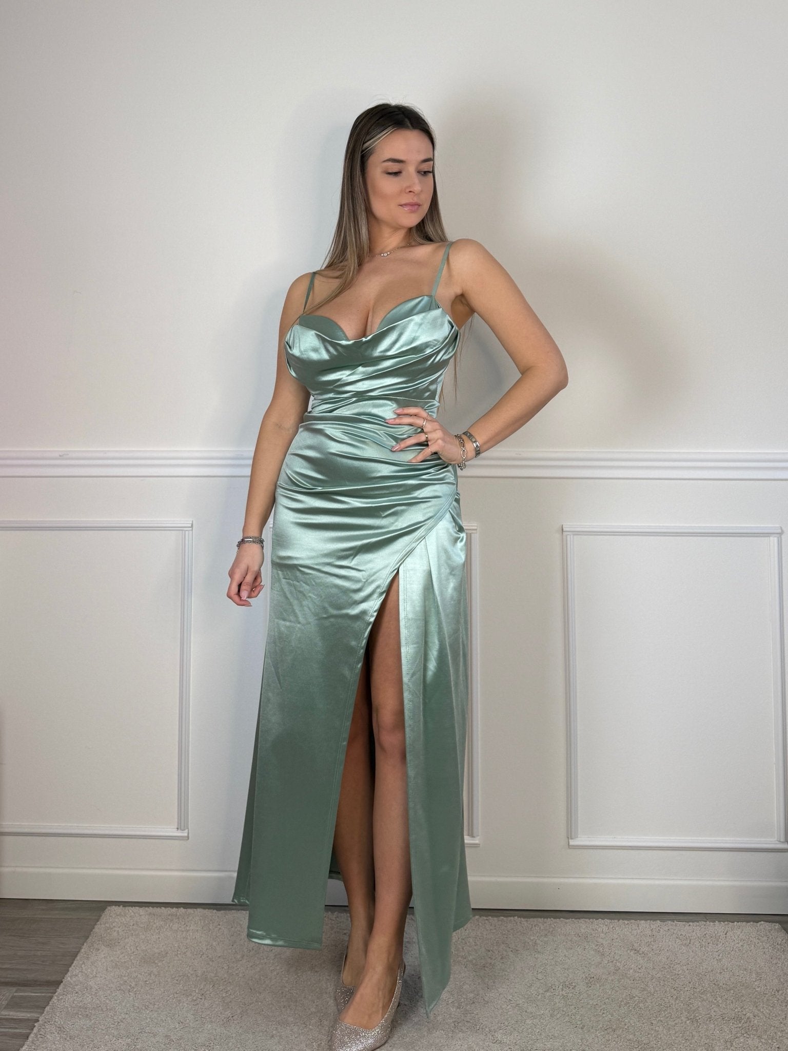 Vestito lungo in raso Anna - Follie by Alice