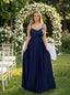 Vestito lungo in raso Blue - Follie by Alice