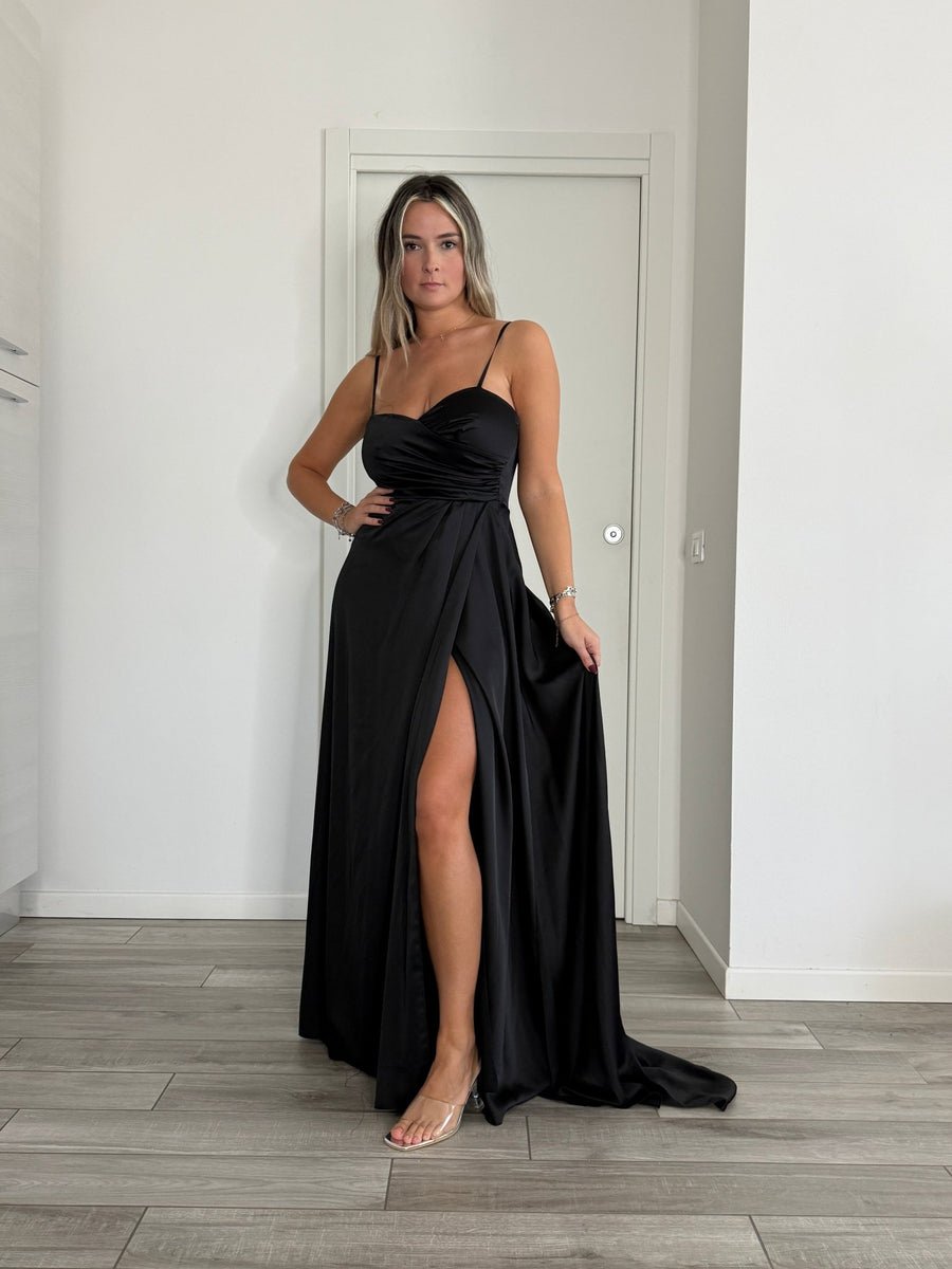 Vestito lungo con corpetto sweetheart LEONY