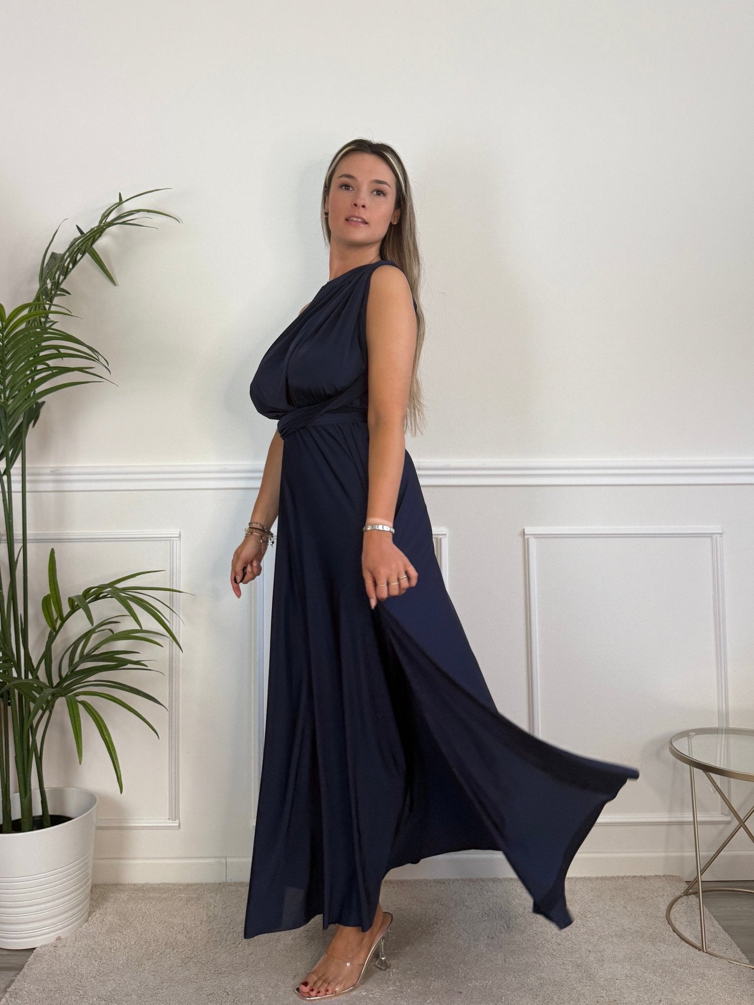 Vestito lungo in raso con nastri INFINITY - Follie by Alice