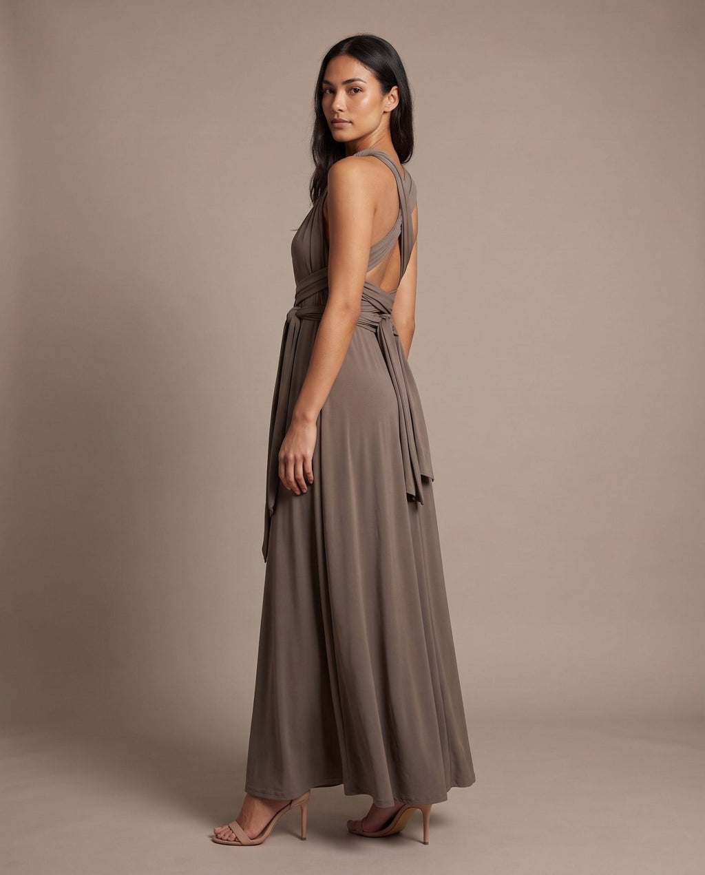 Vestito lungo in raso con nastri INFINITY - Follie by Alice