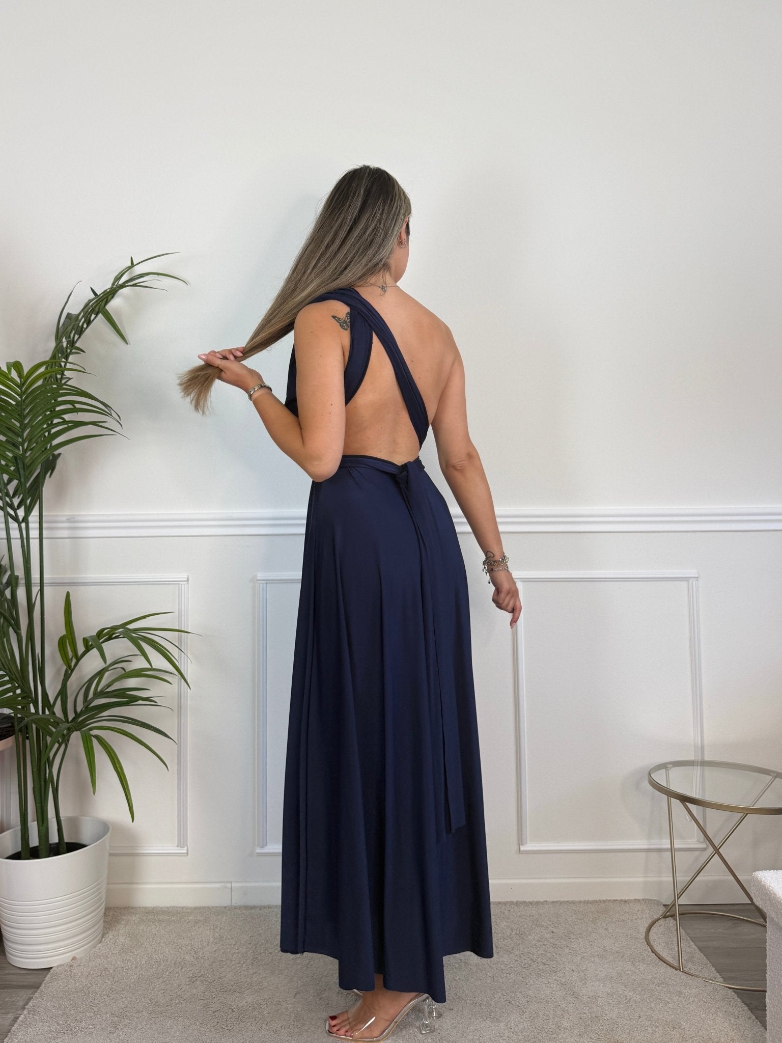 Vestito lungo in raso con nastri INFINITY - Follie by Alice