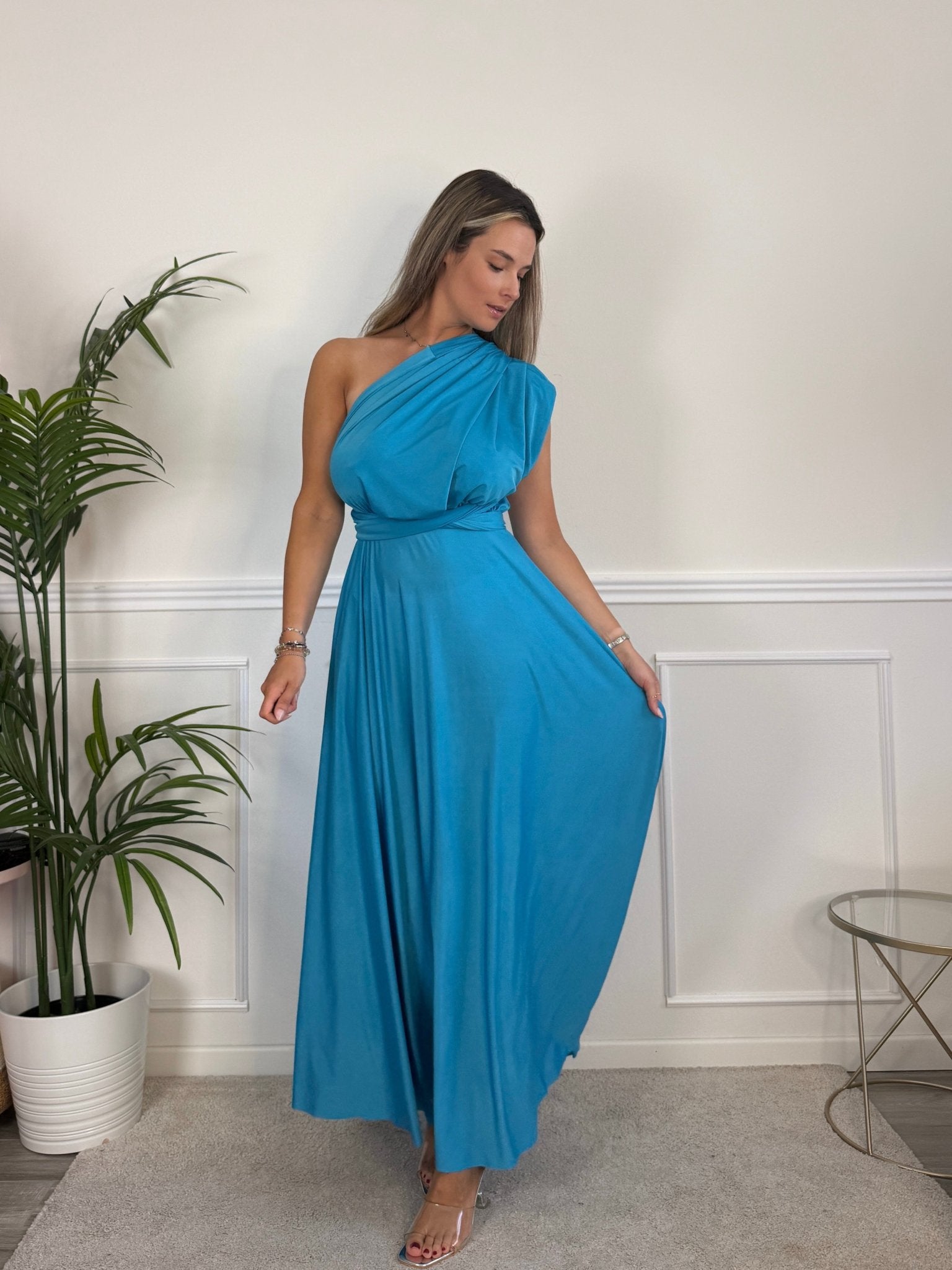 Vestito lungo in raso con nastri INFINITY - Follie by Alice