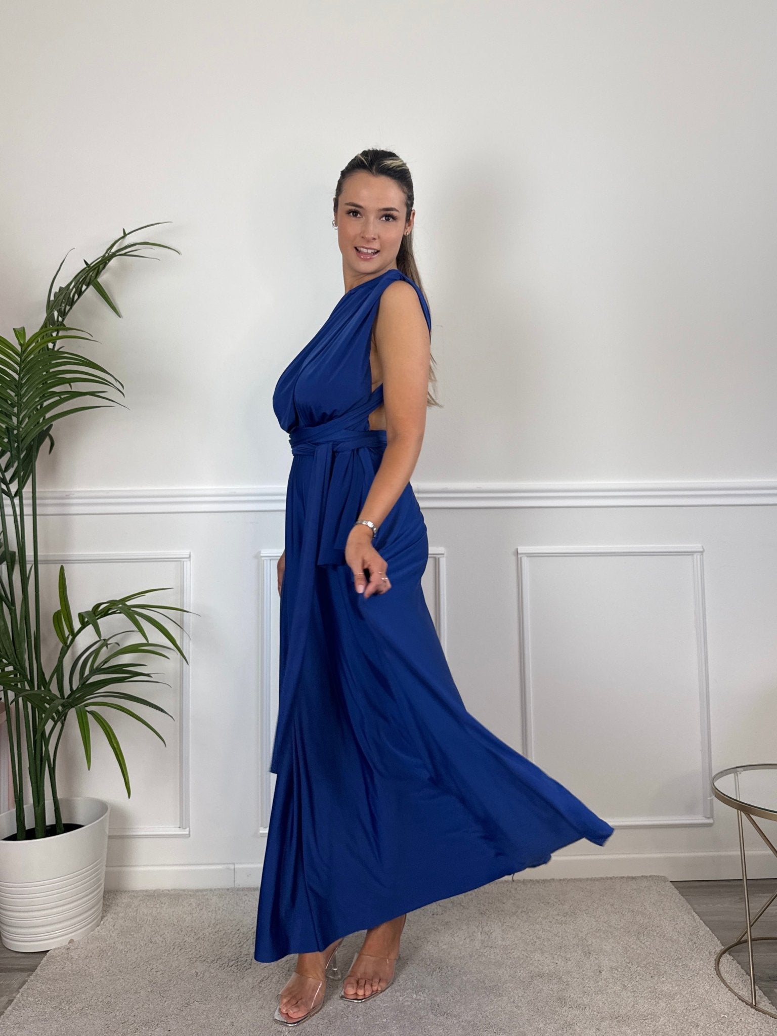 Vestito lungo in raso con nastri INFINITY - Follie by Alice