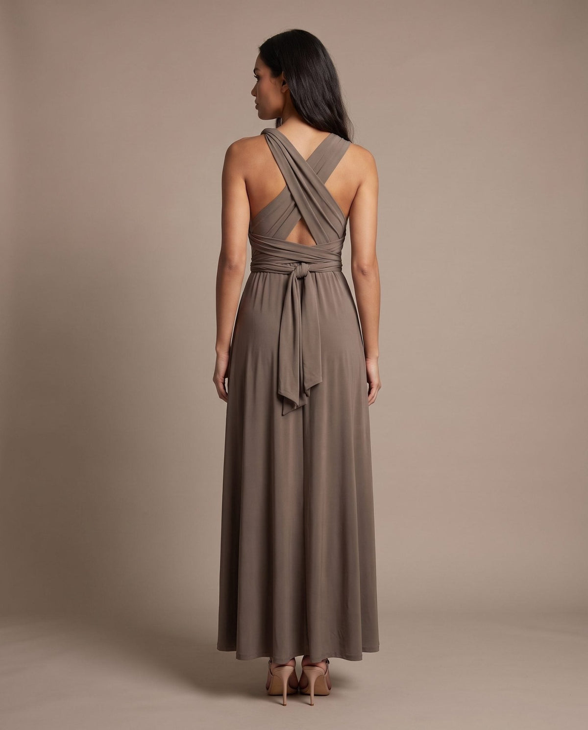 Vestito lungo in raso con nastri INFINITY - Follie by Alice