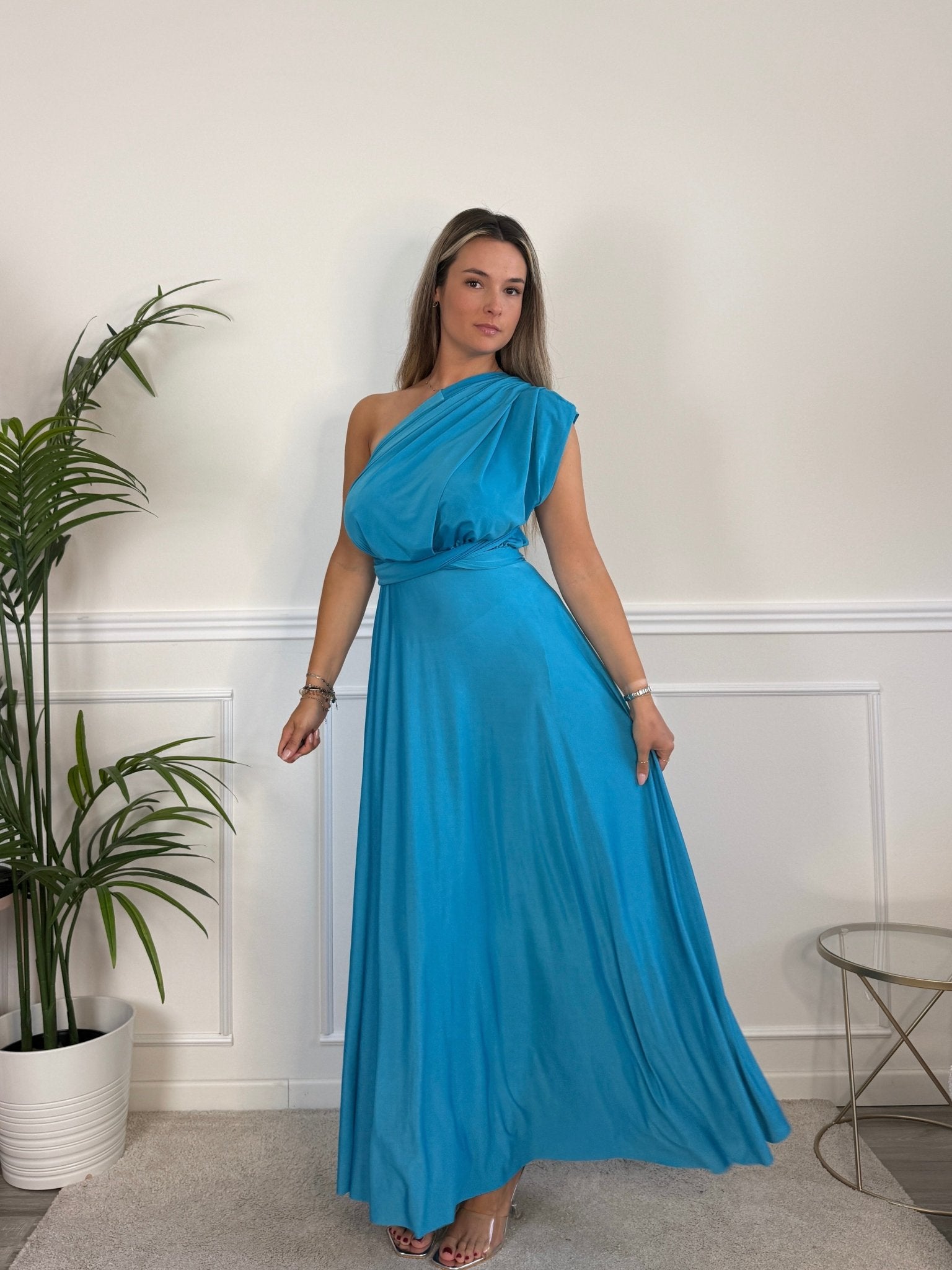 Vestito lungo in raso con nastri INFINITY - Follie by Alice